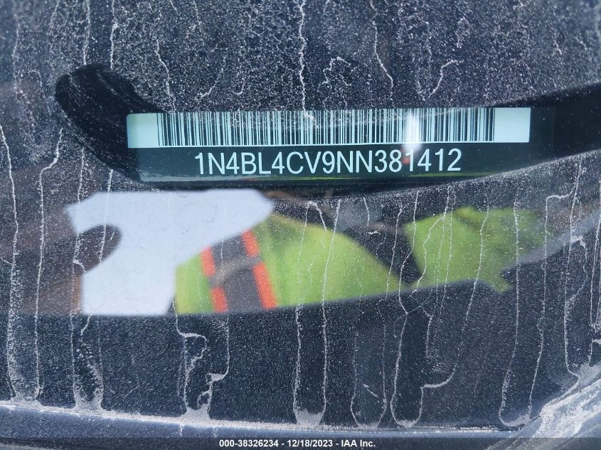 2022 NISSAN ALTIMA SR - 1N4BL4CV9NN381412