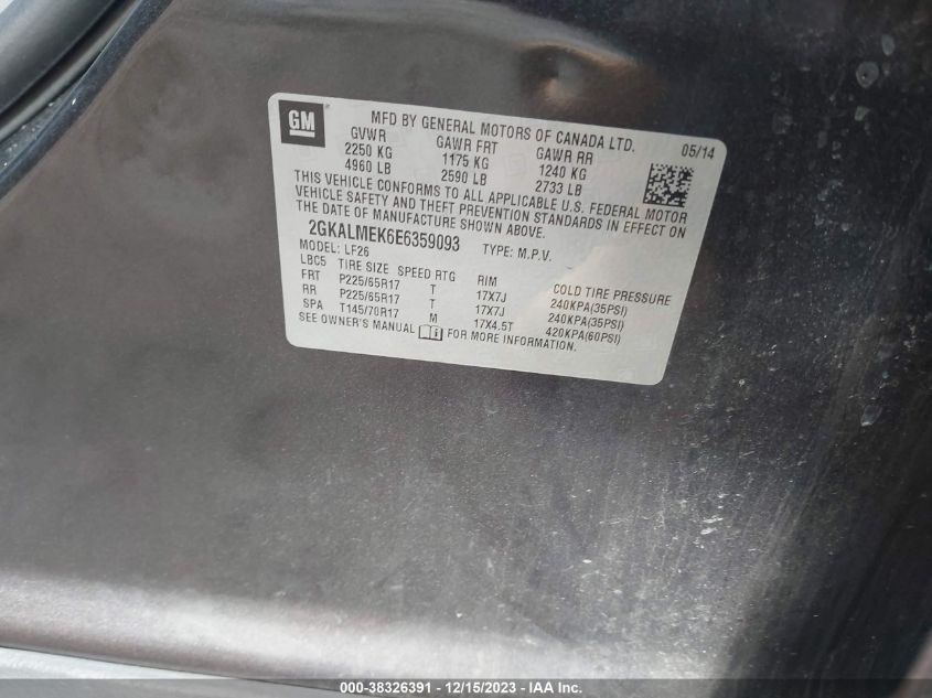 2014 GMC TERRAIN SLE-1 - 2GKALMEK6E6359093