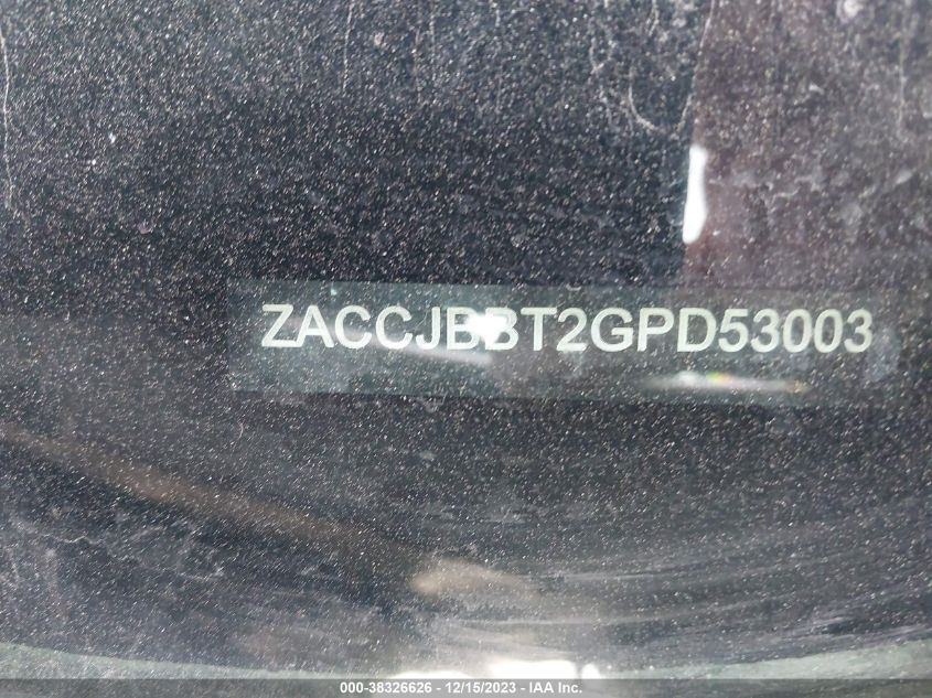2016 JEEP RENEGADE LATITUDE - ZACCJBBT2GPD53003