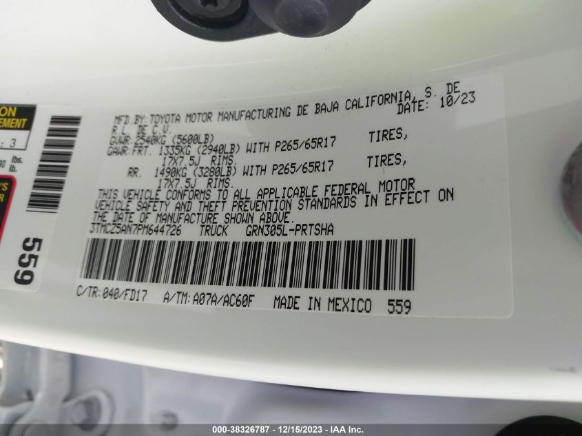2023 TOYOTA TACOMA TRD SPORT - 3TMCZ5AN7PM644726