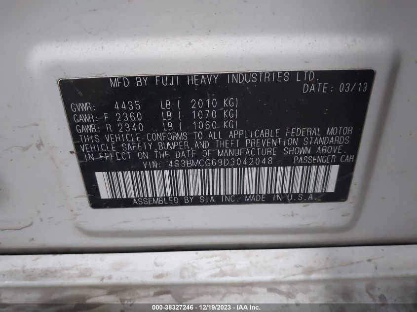 2013 SUBARU LEGACY 2.5I PREMIUM - 4S3BMCG69D3042048