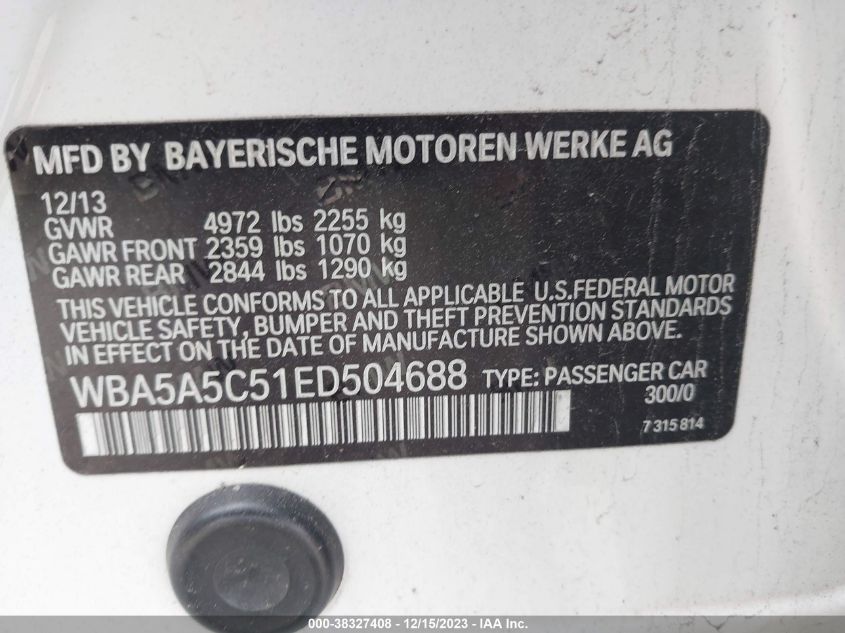 2014 BMW 528I - WBA5A5C51ED504688