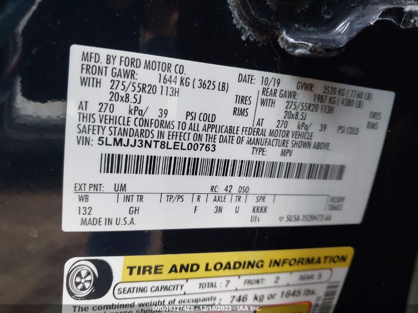 2020 LINCOLN NAVIGATOR L - 5LMJJ3NT8LEL00763