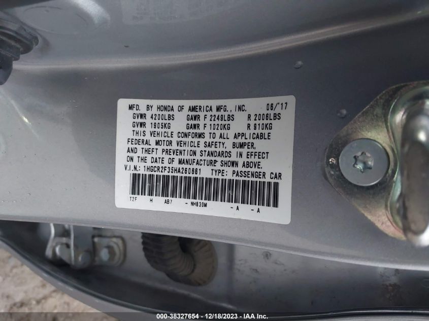 2017 HONDA ACCORD LX - 1HGCR2F35HA260661