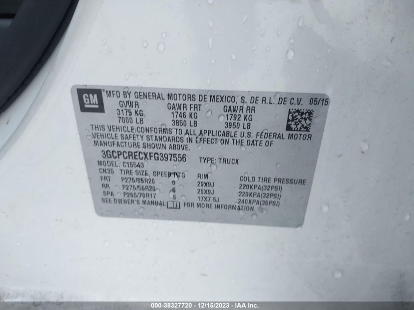 2015 CHEVROLET SILVERADO 1500 1LT - 3GCPCRECXFG397556
