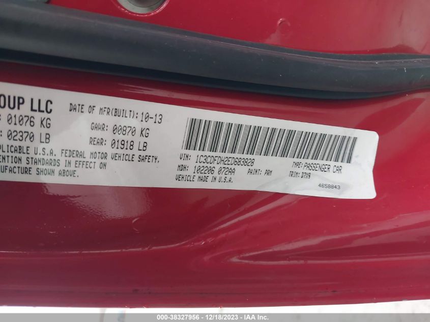 2014 DODGE DART SE AERO - 1C3CDFDH2ED683828