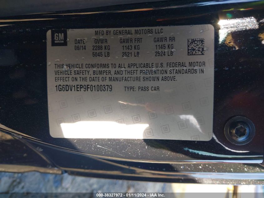 2015 CADILLAC CTS-V 1G6DV1EP9F0100379