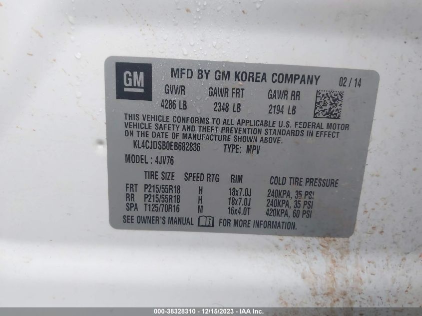2014 BUICK ENCORE PREMIUM - KL4CJDSB0EB682836