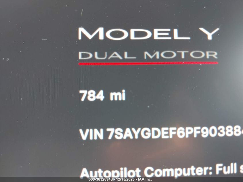 2023 TESLA MODEL Y AWD/PERFORMANCE DUAL MOTOR ALL-WHEEL DRIVE - 7SAYGDEF6PF903884