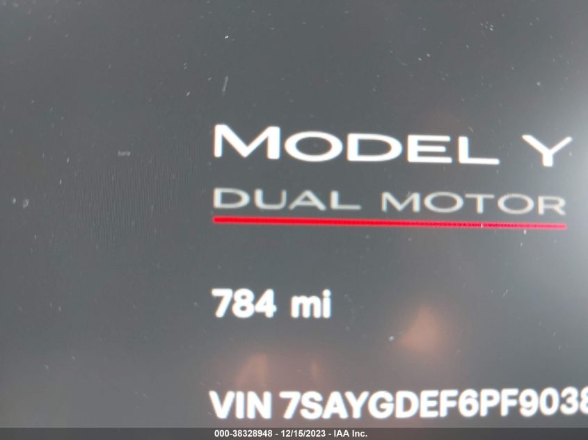 2023 TESLA MODEL Y AWD/PERFORMANCE DUAL MOTOR ALL-WHEEL DRIVE - 7SAYGDEF6PF903884