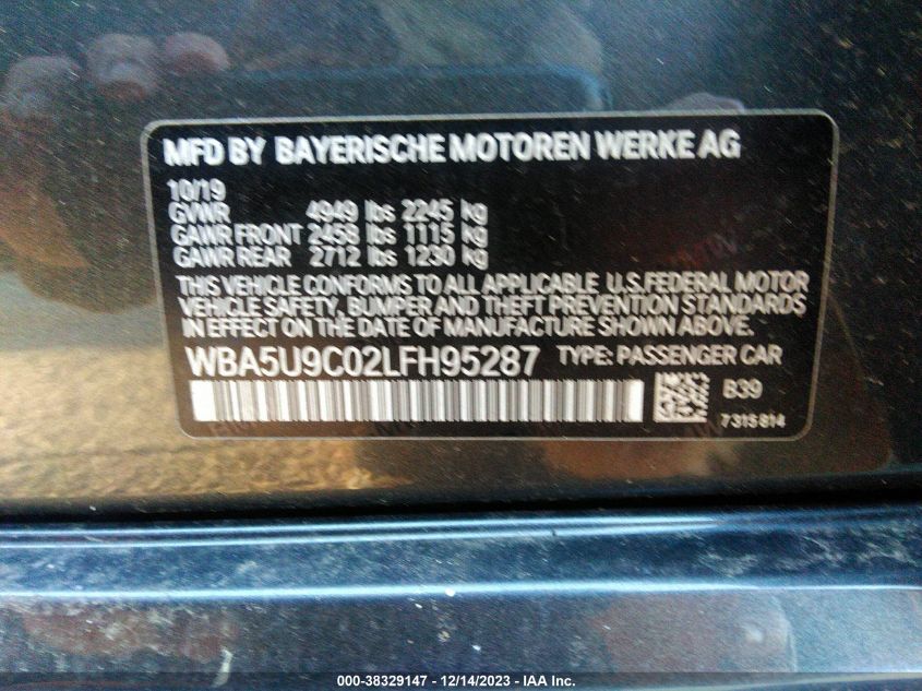 2020 BMW 3 SERIES M340I XDRIVE - WBA5U9C02LFH95287