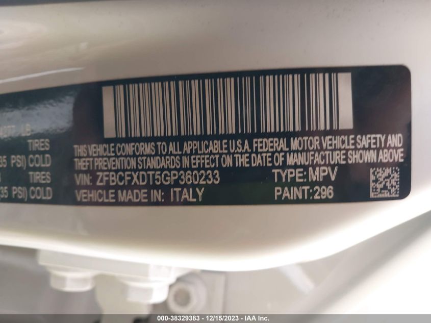 2016 FIAT 500X LOUNGE - ZFBCFXDT5GP360233