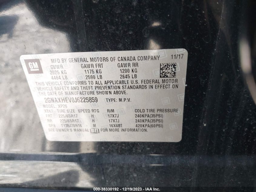 2018 CHEVROLET EQUINOX LS - 2GNAXHEV0J6225859
