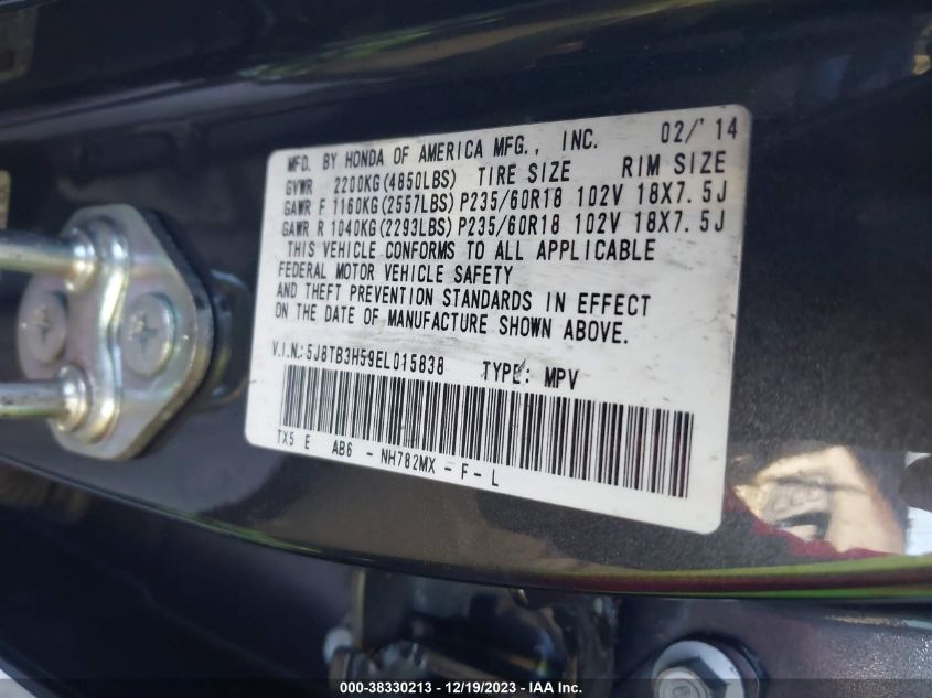 2014 ACURA RDX TECHNOLOGY - 5J8TB3H59EL015838