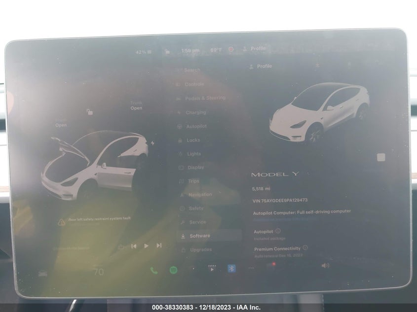 VIN 7SAYGDEE9PA129473 2023 TESLA MODEL Y