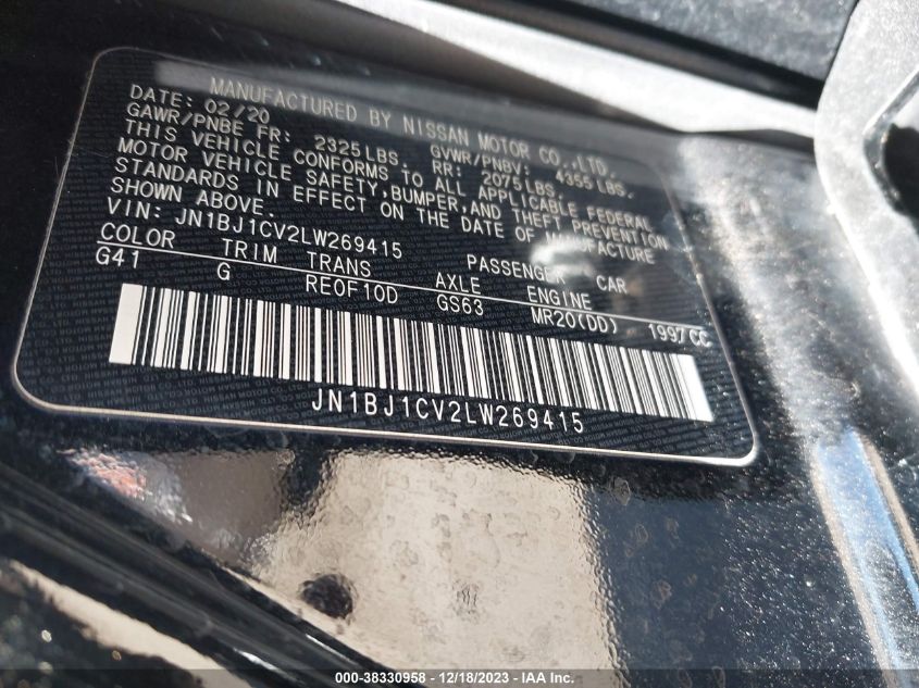 2020 NISSAN ROGUE SPORT S/SV/SL - JN1BJ1CV2LW269415