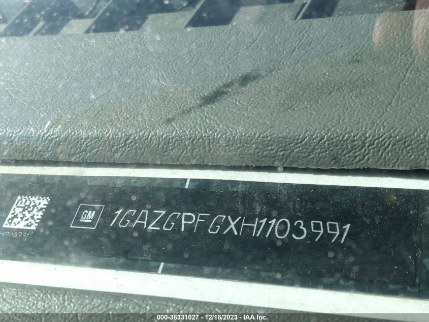 2017 CHEVROLET EXPRESS 3500 LT 1GAZGPFGXH1103991