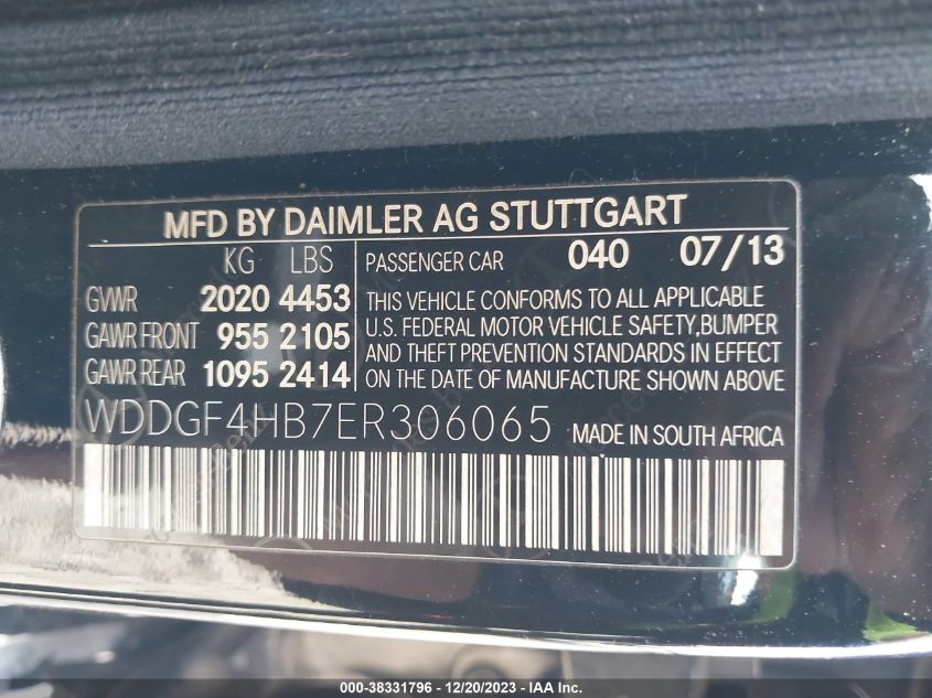 2014 MERCEDES-BENZ C 250 LUXURY/SPORT - WDDGF4HB7ER306065