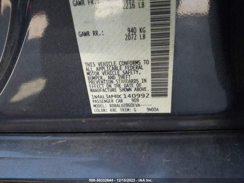 2013 NISSAN ALTIMA 2.5 SV - 1N4AL3AP4DC140992
