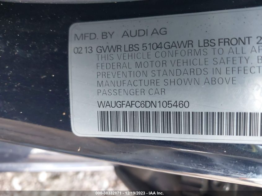 2013 AUDI A6 2.0T PREMIUM - WAUGFAFC6DN105460