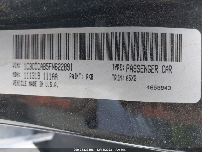 2015 CHRYSLER 200 LIMITED - 1C3CCCAB5FN622891