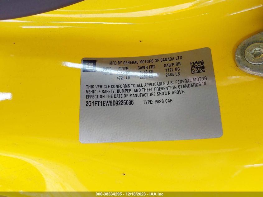 2013 CHEVROLET CAMARO 2SS - 2G1FT1EW8D9226036