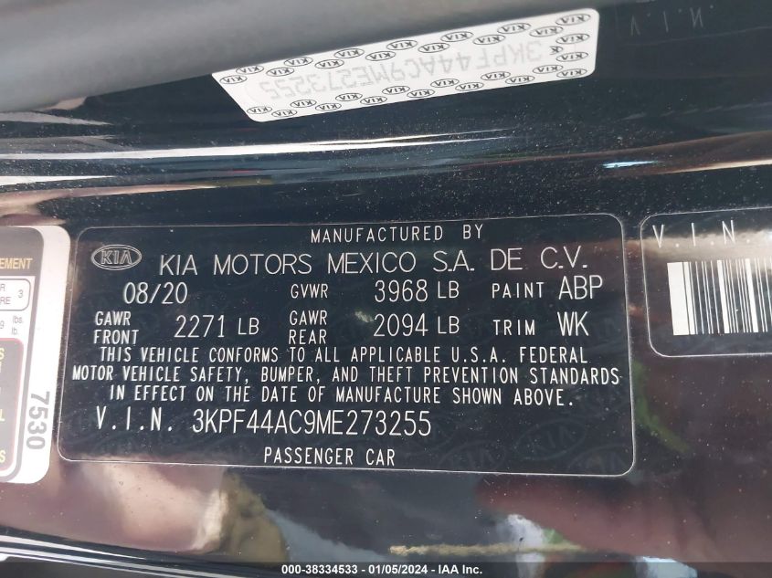 2021 KIA FORTE GT - 3KPF44AC9ME273255