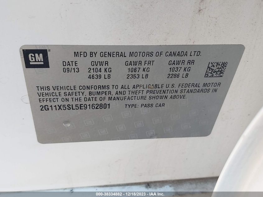 2014 CHEVROLET IMPALA 1FL - 2G11X5SL5E9162801