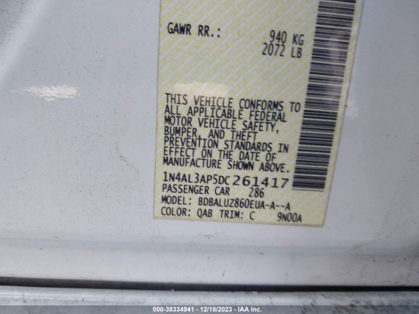 2013 NISSAN ALTIMA 2.5 SV - 1N4AL3AP5DC261417