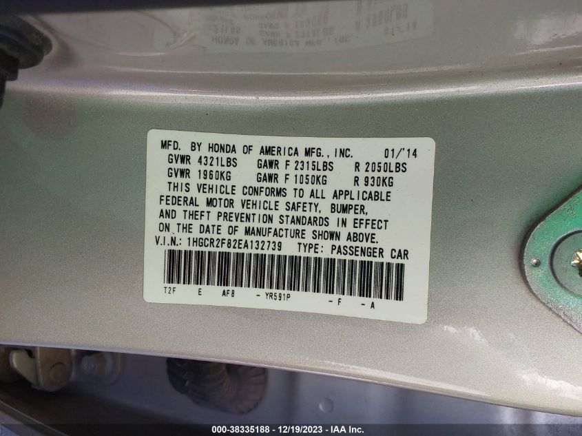 2014 HONDA ACCORD EX-L - 1HGCR2F82EA132739