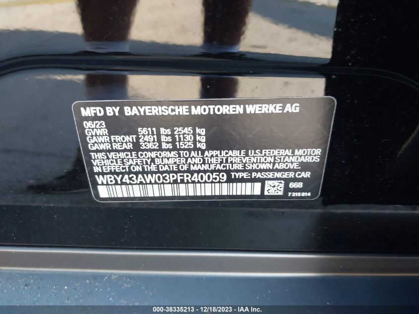 2023 BMW I4 EDRIVE35 - WBY43AW03PFR40059