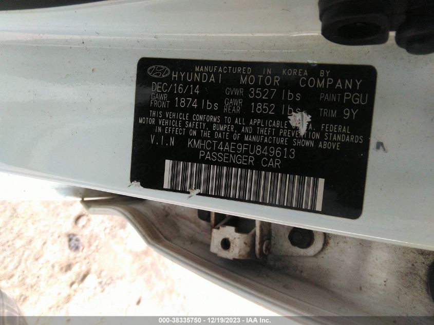 2015 HYUNDAI ACCENT GLS - KMHCT4AE9FU849613