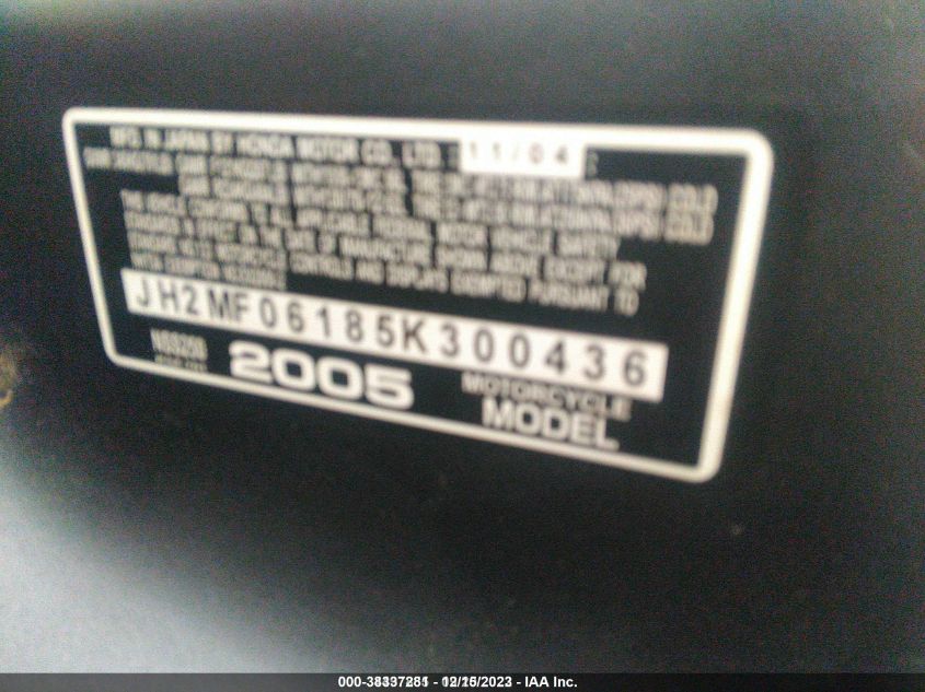2005 HONDA NSS250 JH2MF06185K300436