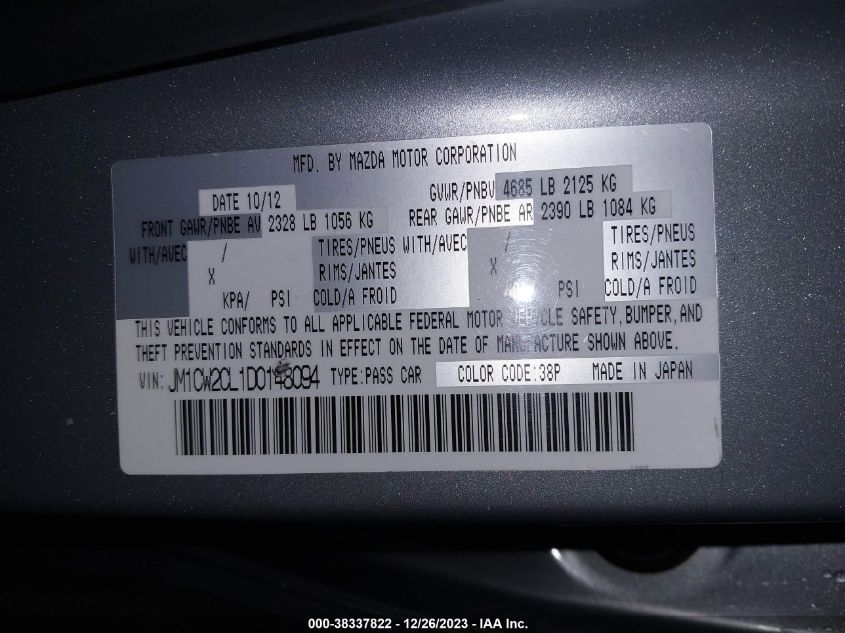 2013 MAZDA MAZDA5 TOURING - JM1CW2CL1D0148094