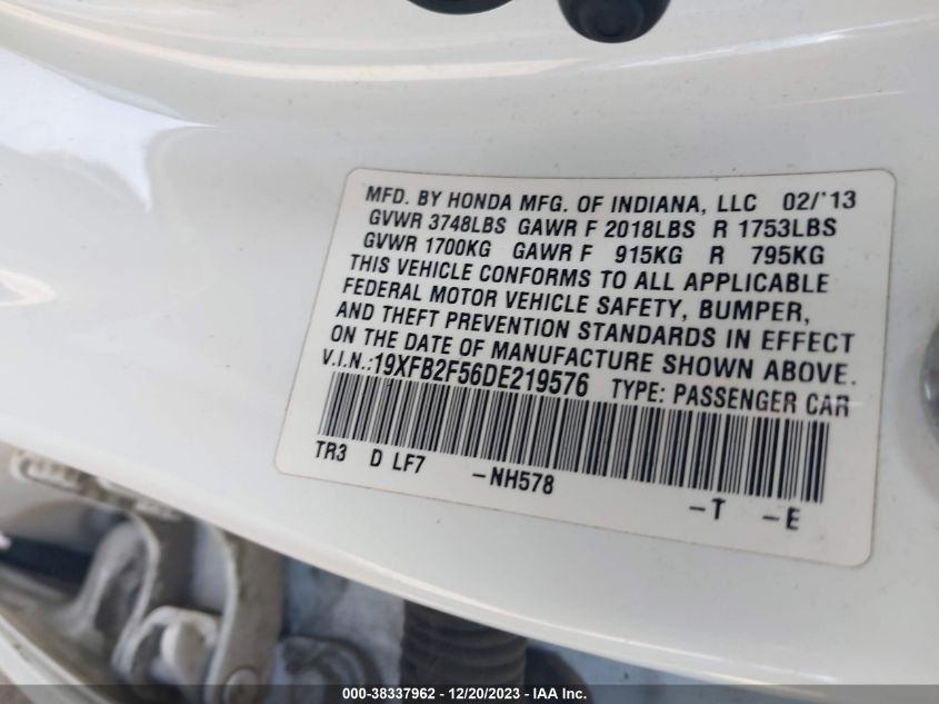 2013 HONDA CIVIC LX - 19XFB2F56DE219576