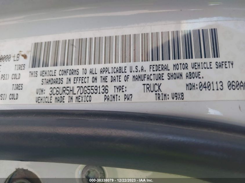 2013 RAM 2500 TRADESMAN - 3C6UR5HL7DG559136