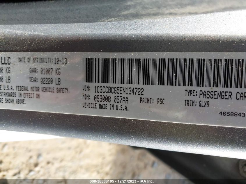 2014 CHRYSLER 200 LIMITED - 1C3CCBCG5EN134722