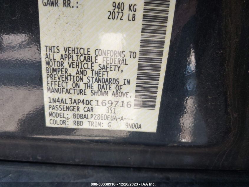 2013 NISSAN ALTIMA 2.5 - 1N4AL3AP4DC169716