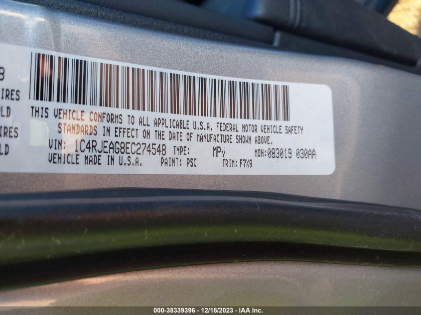 2014 JEEP GRAND CHEROKEE LAREDO - 1C4RJEAG8EC274548