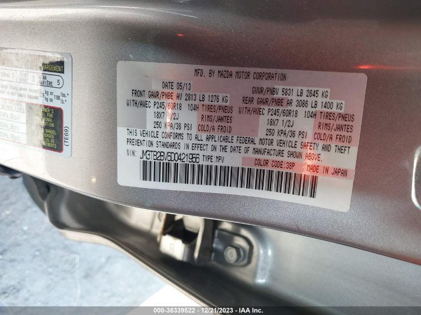 2013 MAZDA CX-9 SPORT - JM3TB2BV6D0421965