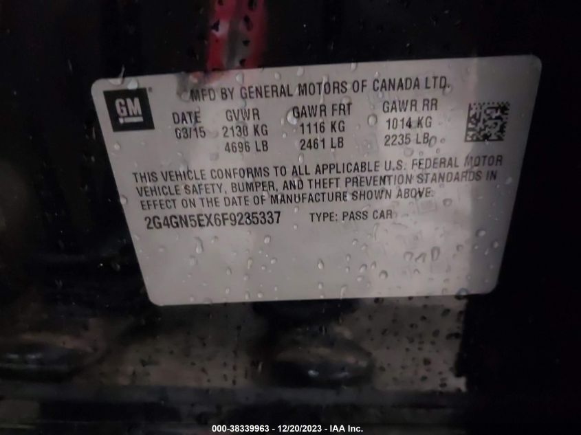 2015 BUICK REGAL TURBO/E-ASSIST PREMIUM I - 2G4GN5EX6F9235337