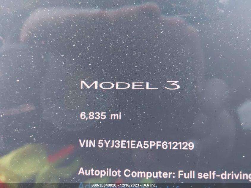 2023 TESLA MODEL 3 - 5YJ3E1EA5PF612129