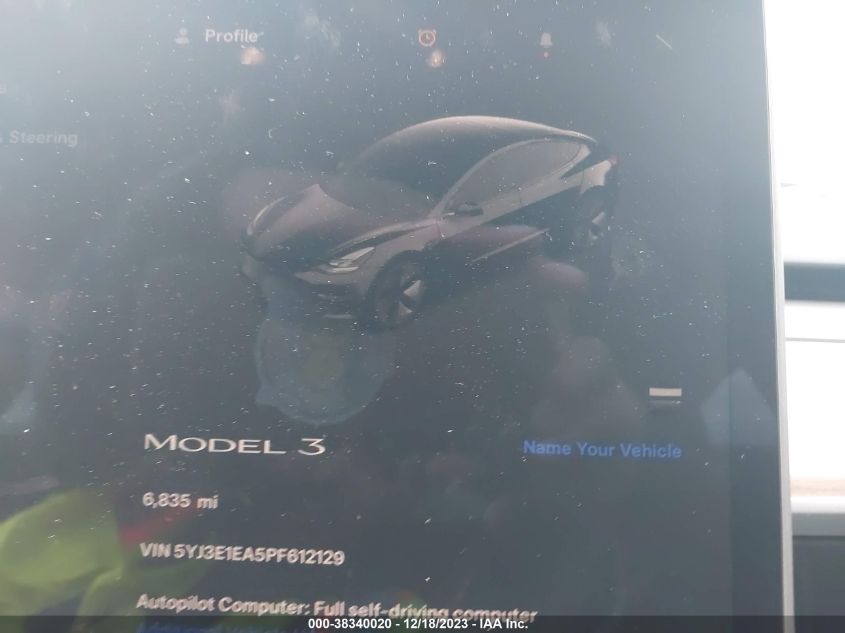 2023 TESLA MODEL 3 - 5YJ3E1EA5PF612129