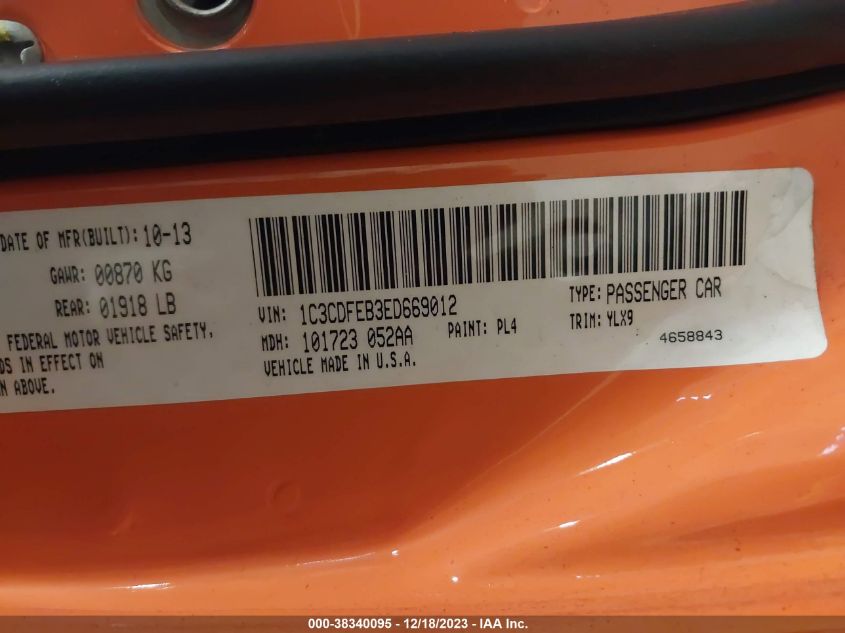 2014 DODGE DART GT - 1C3CDFEB3ED669012