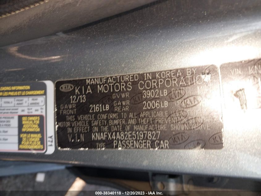2014 KIA FORTE EX - KNAFX4A82E5197827