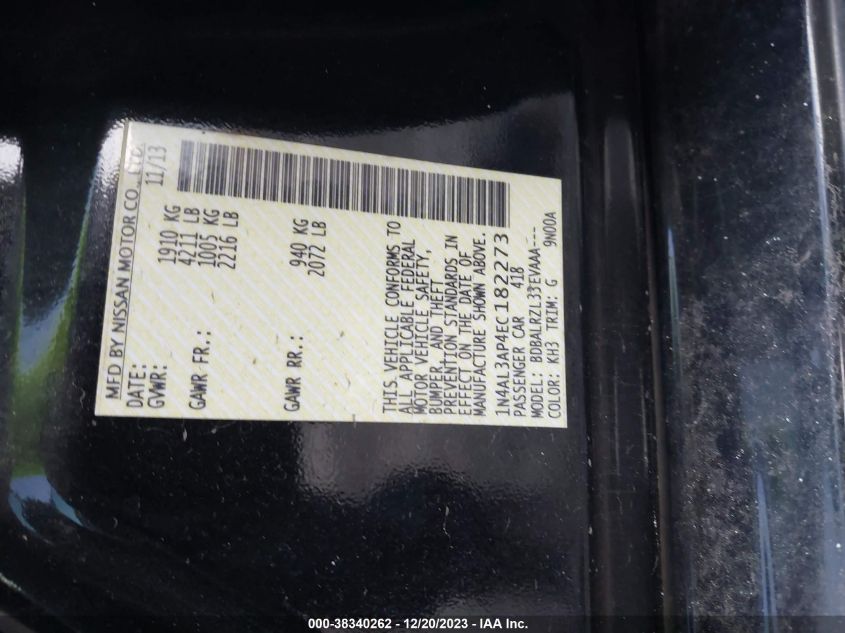 2014 NISSAN ALTIMA 2.5 S - 1N4AL3AP4EC182273