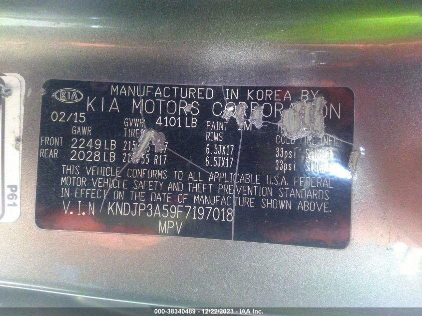 2015 KIA SOUL + - KNDJP3A59F7197018
