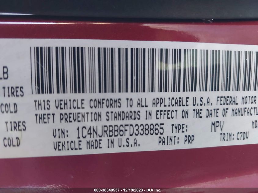 2015 JEEP PATRIOT SPORT - 1C4NJRBB6FD338865