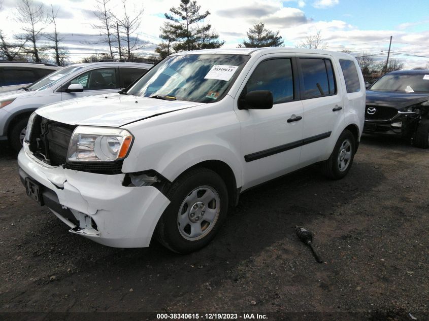 2013 HONDA PILOT LX - 5FNYF4H20DB055604