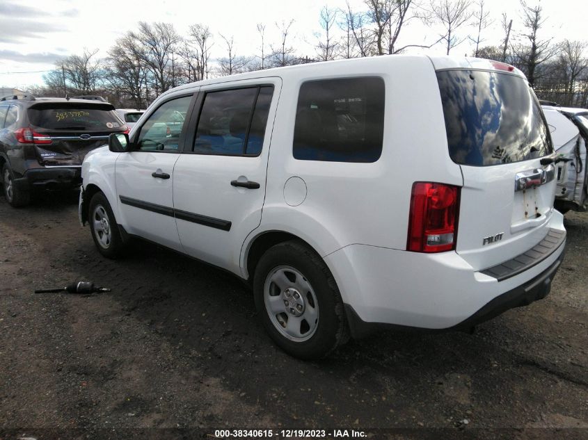 2013 HONDA PILOT LX - 5FNYF4H20DB055604